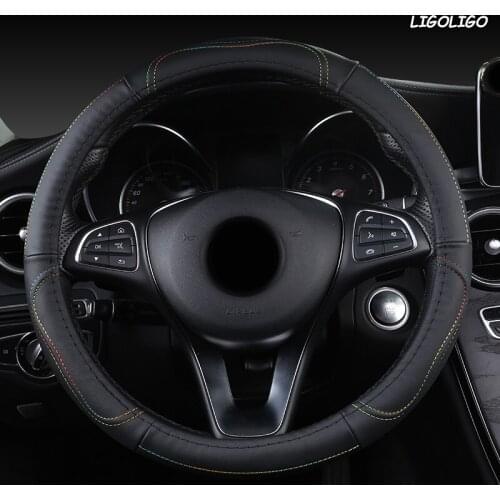 LIGOLIGO Leather Car Steering Wheel Cover For Infinitis Q30 Q50 FX35 QX50 QX56 QX60 QX70 FX G25 G37