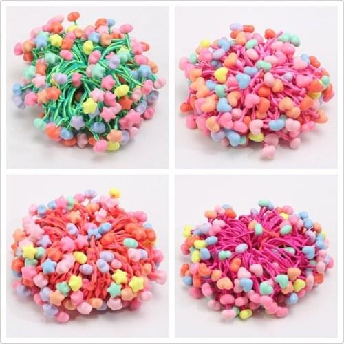 Selling Sweet mouse activity fine hair rope candy color hair circle children tire baby hair accessories Hybrid models 100pcs/lot