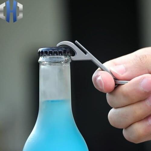 Titanium Alloy Bottle Opener Key Ring Pendant Personality Multifunction