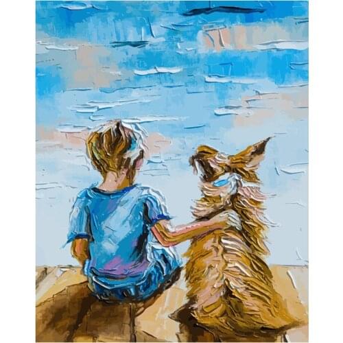 GATYZTORY Frame Boy DIY Painting By Numbers Kit Figure Painting Wall Art Picture Canvas Painting For Home Decors Gift Art