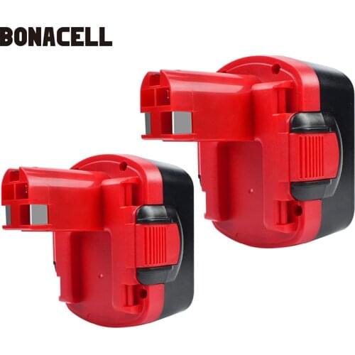 Bonacell 2pcs 3.0Ah 14.4V for Bosch BAT040 Rechargeable Battery GHO 14.4 V GHO 14.4VH GLI 2607335711 BAT038 BAT041