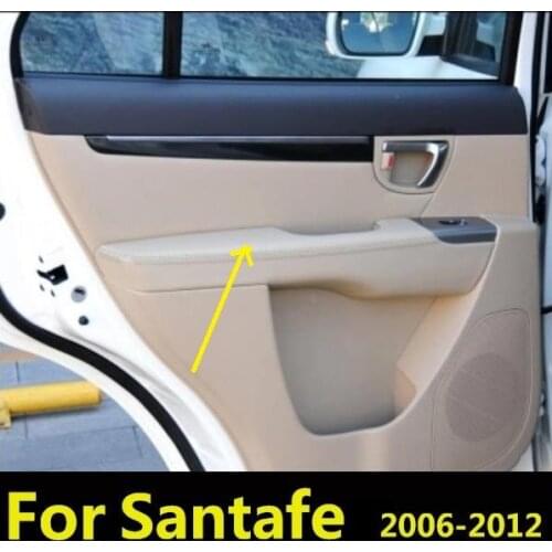 Microfiber Front / Rear Door Panels Armrest Leather Protective Cover For Hyundai Santafe 2006 2007 2008 2009 2010 2011 -2012