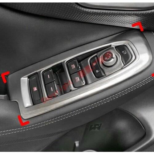 Pearl Chrome Interior Door Window Armrest Cover Switch Panel Trim Molding Garnish For Subaru Forester SK 2018 2019