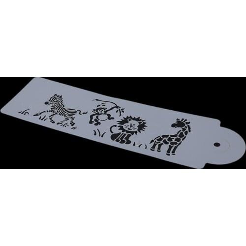 Plastic Cake Stencils Lion Giraffe Spray Stencils DIY Decorating Stencil Fondant Mold Pattern Printing Pastry Mold Baking Tool