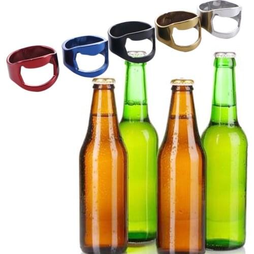 22 mm Portable Mini Ring Beer Bottle Opener Stainless Steel Finger Ring-shape Cap Opening Remover Kitchen Bar Tools