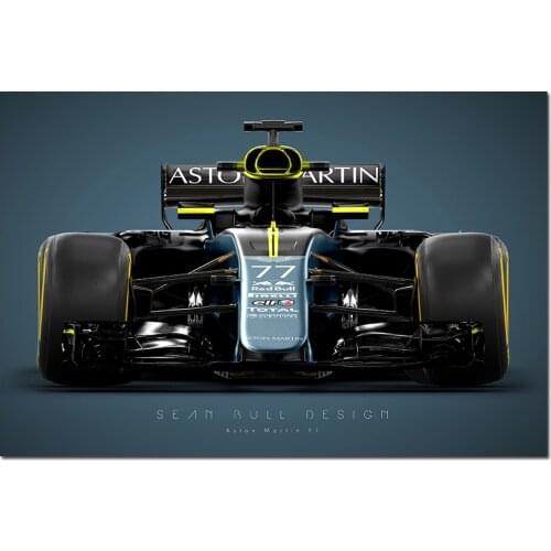 Aston Martin F1 Racing Car Posters Canvas Cloth Fabric Prints DIY Framed Paintings Wall Art Picture for Living Room