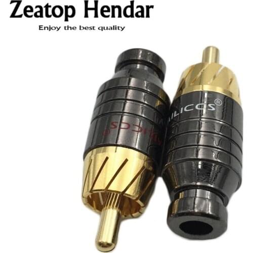40Pcs Gold Plated Copper Paliccs RCA Male Plug Adapter Connector Fit 5MM Diameter RCA Cable Audio Plug