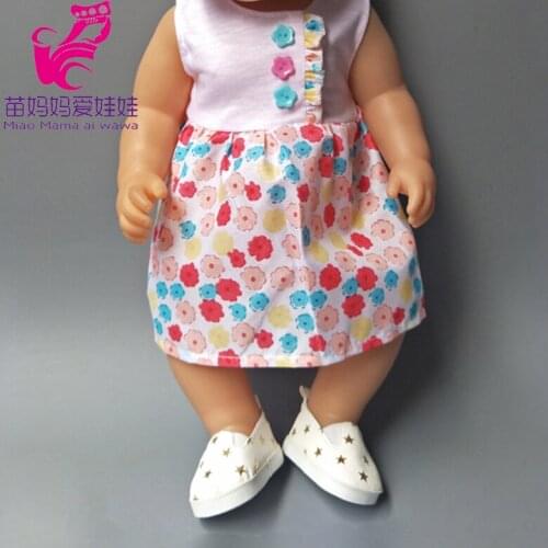 Colorful dots flower dress Fits for 43cm Baby baby Doll for Baby Girl Birthday gifts 16 inch doll clothe dress set