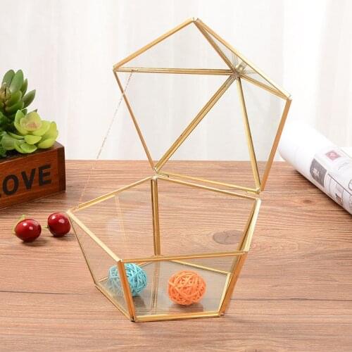 Luxury Clear Glass Ring Box Wedding Jewelry Case Immortal Flower Glass Container Organizer Creative Home Decoration