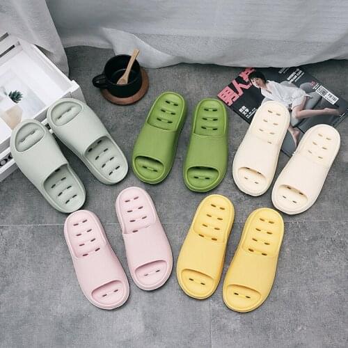 Women Thick Platform Slippers Summer Beach Eva Soft Sole Slide Sandals Leisure Men Ladies Indoor Bathroom Anti-slip Shoes