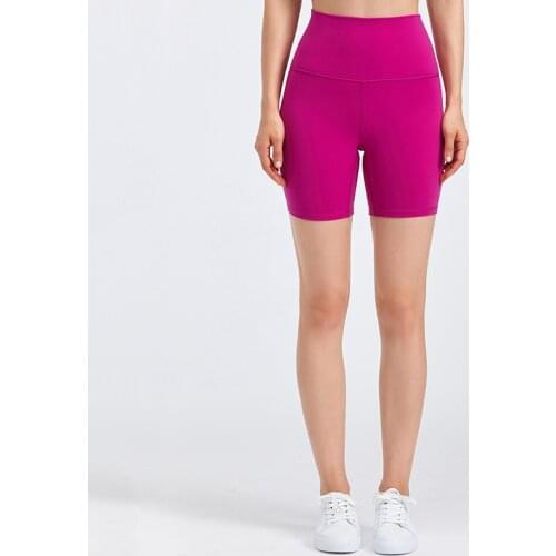 SDFHSFH New High Waist Fitness Pants Womens Tights Running Riding Pants Peach Hip Soft Yoga Shorts Gym Sports Shorts