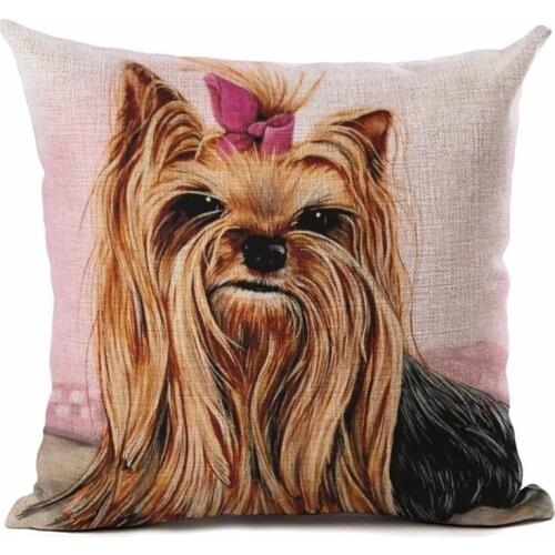 Big Head DOG Printed Linen Cotton Cushion Cover Square Home Decor Homeware Throw Pillow Cases Bedroom Sofa Decorative Cojines