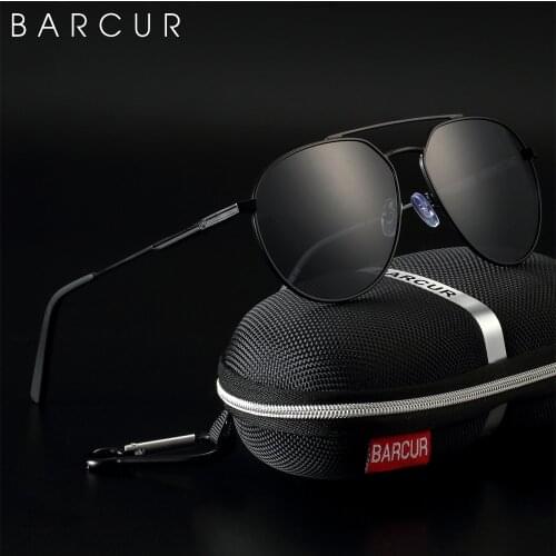 BARCUR Brand Design Retro Pilot Style Men Sunglasses Polarized Fashion Women Sun Glasses Shades UV400 Protection