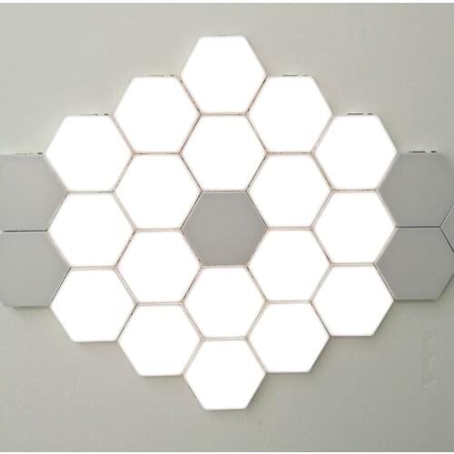 Modern LED Night Light Quantum Modular Sensitive Lamp Hexagon DIY Touch Lamp Home Decor Bedside Lamp Atmosphere Light Lighting