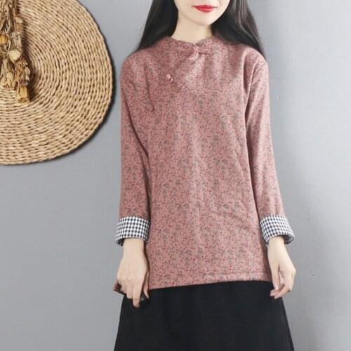 Traditional Chinese Clothing For Women Cotton Warm Coat Hanfu Female Retro Jacket Tang Suit Oriental Quilted Cheongsam Top 11694