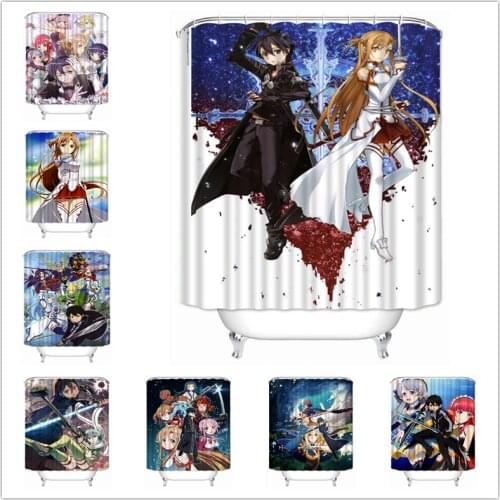 Musife Custom High Quality Sword Art Online Shower Curtain Waterproof Bathroom Polyester Fabric Bathroom Curtain