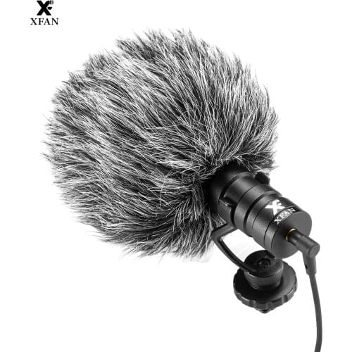 XFAN D1 On-camera Microphone Universal Cardioid-directional Condenser Microphone Interview Vlogging Microphone with 3.5mm Cables