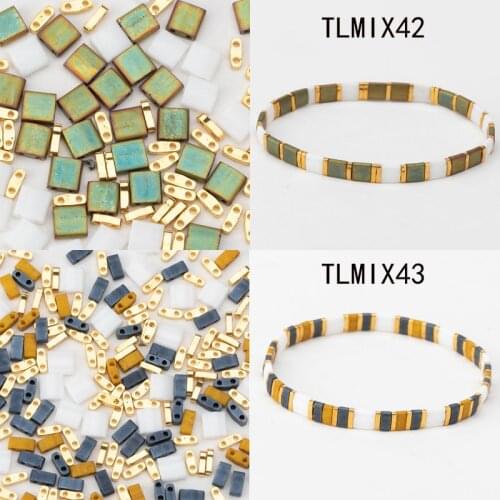 Japan Miyuki Tila Beads Powwow Style Multicolor Beads For Diy Jewellery Maker Square Shape 5g/bag