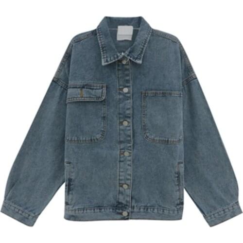 Womens jacket New 2020 Autumn Denim Coat Female Jeans Coats Loose Plus Size Denim Jackets Fashion Ladies Coats Tops N420