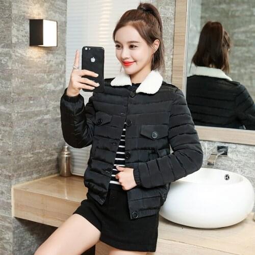 Winter Coat Women Elegant Down Cotton Jackets Woman Artificial Lamb Fur Coats Womens Clothes Female Jacket Ropa De Mujer TN1000