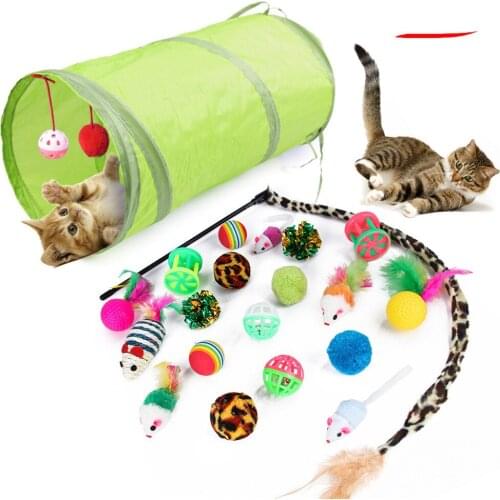 1set Cat Toy Stick Feather Wand With Bell Mouse Cage Toys Plastic Artificial Colorful Cat Teaser Toy Pet Supplies Random Color