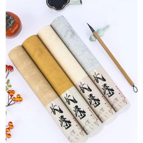 20M Chinese Calligraphy Writing Papers Half-Ripe Rice Paper Painting Papel Arroz Handmade Batik Retro Rijstpapier Craft Supply