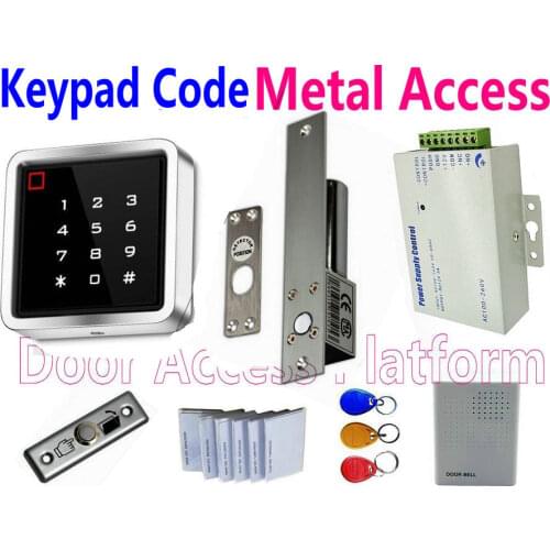 2,000 users Metal EM ID Pin code standalone access control machine electro drop bolt lock, power supply door kit exit buttons