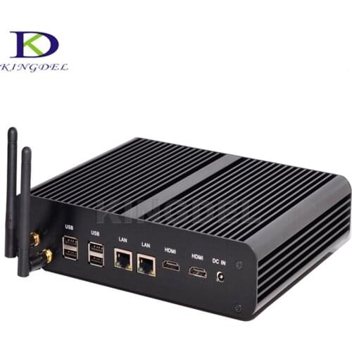 2017 Classic Haswell Fanless HTPC 4th Core i7 4500U 4600U Nuc Mini Nettop Computer 2*LAN+2*HDMI+SPDIF Desktop Mini PC Max 3.0GHz