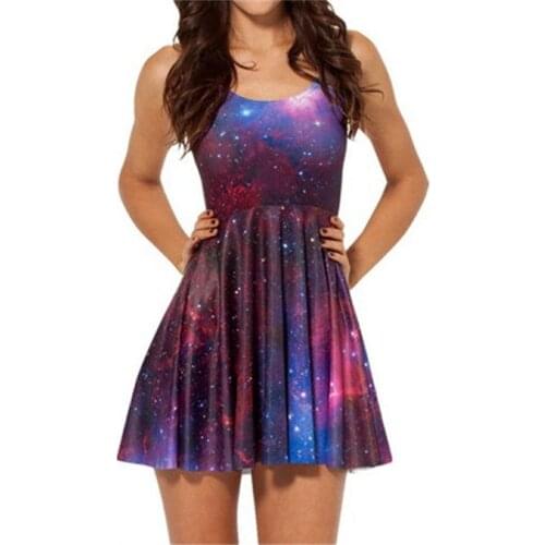 2020 New Gothic Dress Starry Sky Skew Neck Asymmetrical Dress Women Long Sleeves A-Line Vintage Elegant Dresses Party Dress