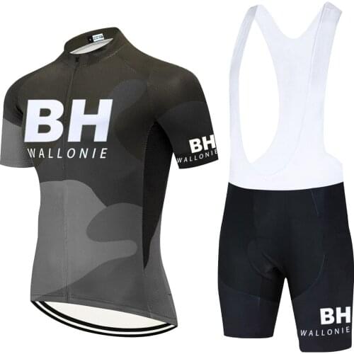 2021 BH Team Summer Cycling Clothing Set Bicycle Jersey Breathable Men Short Sleeve Shirt Bike Bib Shorts 20D Gel Pad