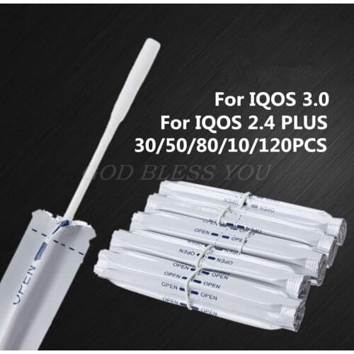 30/80/100/120Pcs/Box Wet Alcohol Cotton Swabs Double Head Cleaning Stick For IQOS 2.4 PLUS For IQOS 3.0 LIL/LTN/HEETS/GLO Heater