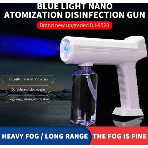 300ml Wireless Nano Blue Light Steam Spray Disinfection Spray Gun USB Charging Atomizing Fogger Nebulizers Sanitizing Spray