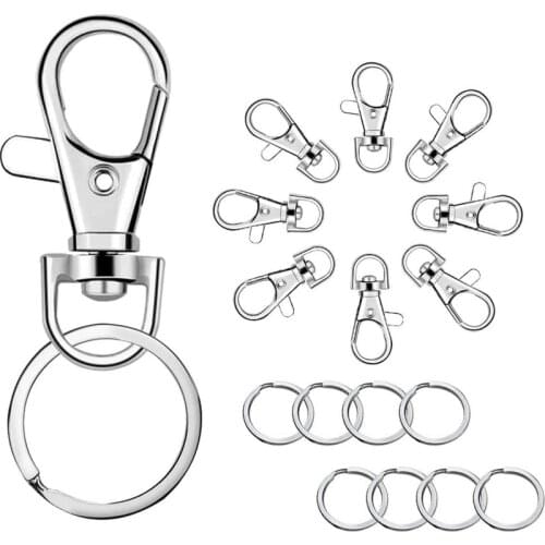 50Set Keychain Hooks with Key Rings Keychain Clip Hook with Ring for Lanyard Jewelry Making DIY Crafts Jewellery Findings