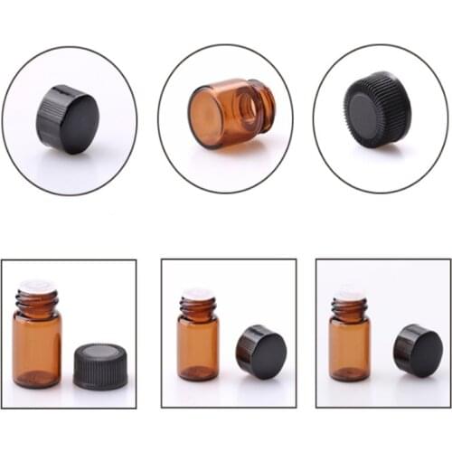 600pcs/lot 1ml 2ml 3ml Red Amber Essential Oil Bottles Small Amber Glass Sample Vials bottle Container