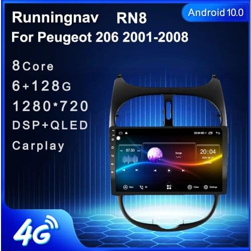 Android 10.1 For Peugeot 206 2000 -2016 Multimedia Stereo Car DVD Player Navigation GPS Radio