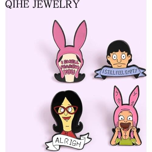 Bobs Family Enamel Pins Anime Characters Brooches for Women Cute Backpacks Lapel Pin Badge Cartoon Jewelry Gift for Friends