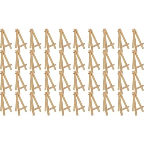 Mini Wood Display Easel, 40Pcs, Perfect for Displaying Small Canvases, Business Cards, Photos