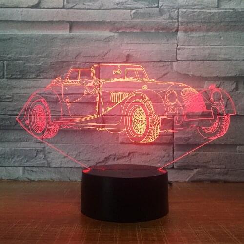 Jeep Desk Lamp Creative 3D LED Colorful Gradients Car Shaped USB Night Lights Mood Bedside Sleep Lighting USB Bedroom Decor Gift