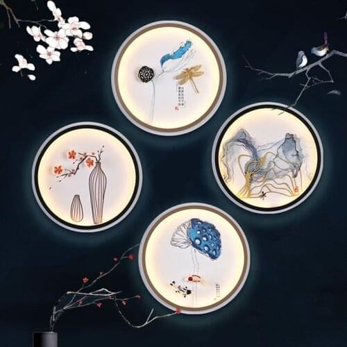 Chinese Ceramic Wall Lamp Bedroom Bedside Lamp Living Room Background Wall Stairs Retro Led Wall Sconce Light Fixture Home Decor