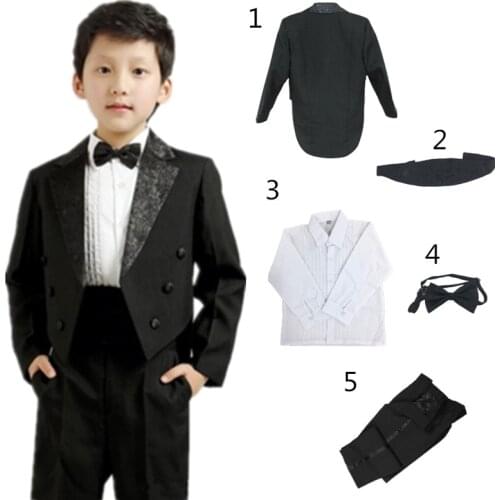 2018 white / black Boys suits for weddings Kids Prom Suits Wedding party Suits for Boys Tuxedo Children Clothing Set Boy suits