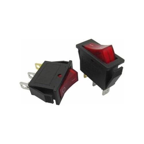 20Pcs AC 15A/250V 20A/125V Red Light Illuminated 3 Pins SPST ON/Off Boat Rocker Switch
