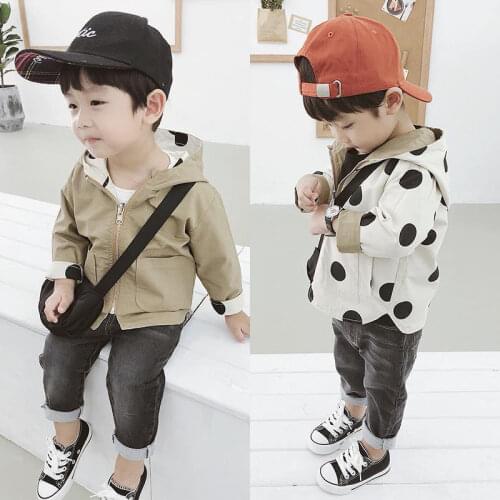 Spring Autumn Newborn Girls Jackets Hooded Outerwear Baby Windbreaker Double-sided use Children Clothing for Girls Boys Coat