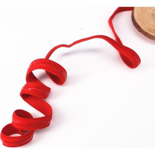 9mm Red Elastic Stretch Webbing Ribbon Trim Tape Band Belt Applique Sewing Supplies for Cloth Bra Strap 50yard/T1143