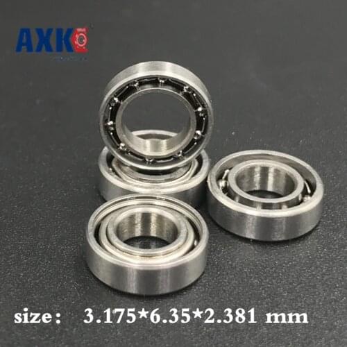 AXK 100pcs Miniature Bearings R144 Open Size 3.175*6.35*2.381mm Dental Handpiece Bearing steel+ 8 Steel Balls