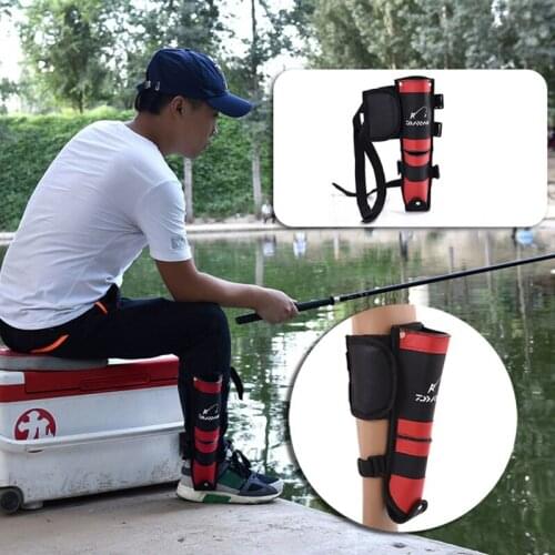 Multi-function Leggings Fishing Bag Fish Rod Bag Leather 2 Layers Durable Fishing Kit Protection Leg Package Gear Black