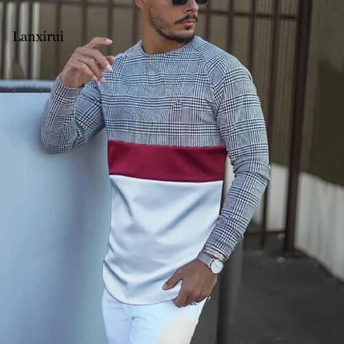 Fashion casual clothing social fitness bodybuilding striped t shirts men t-shirt jersey tee shirt pullover sweater camisa
