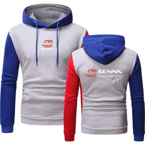 2021 Ayrton Senna Printing Spring Autumn Mens Movement Hedging Hoodie Popular Comfortable Splicing Tops Popular Hooded Clothing