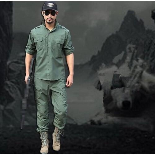 Men Tactical Training Long Trousers Army Wear-resistant Clothes Outdoor Camping Climbing Hiking Waterproof Overalls Cargo Pants