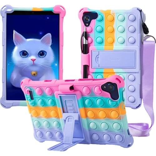 Soft Silicone Case for Teclast P80,with Shoulder Strap Non-toxic Protective Stand Cover for Samsung Galaxy Tab A 8.0 SM-T290+Pen