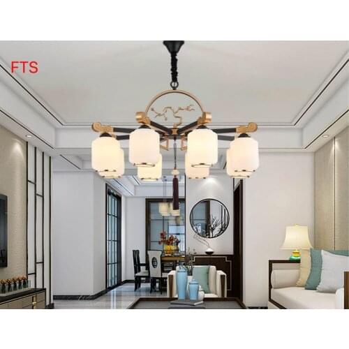New Chinese style down style villa living room large chandelier, hotel lobby bedroom lighting